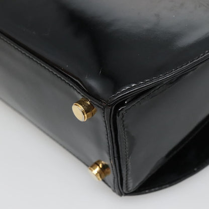 Salvatore Ferragamo Gancini handbag Patent leather, BLACK, PATENT_LEATHER, Handbag