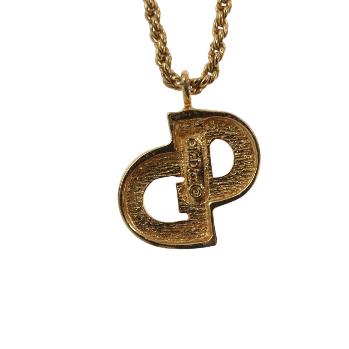 Christian Dior CD Pendant Necklace Gold-plated, GOLD, METAL, Necklace