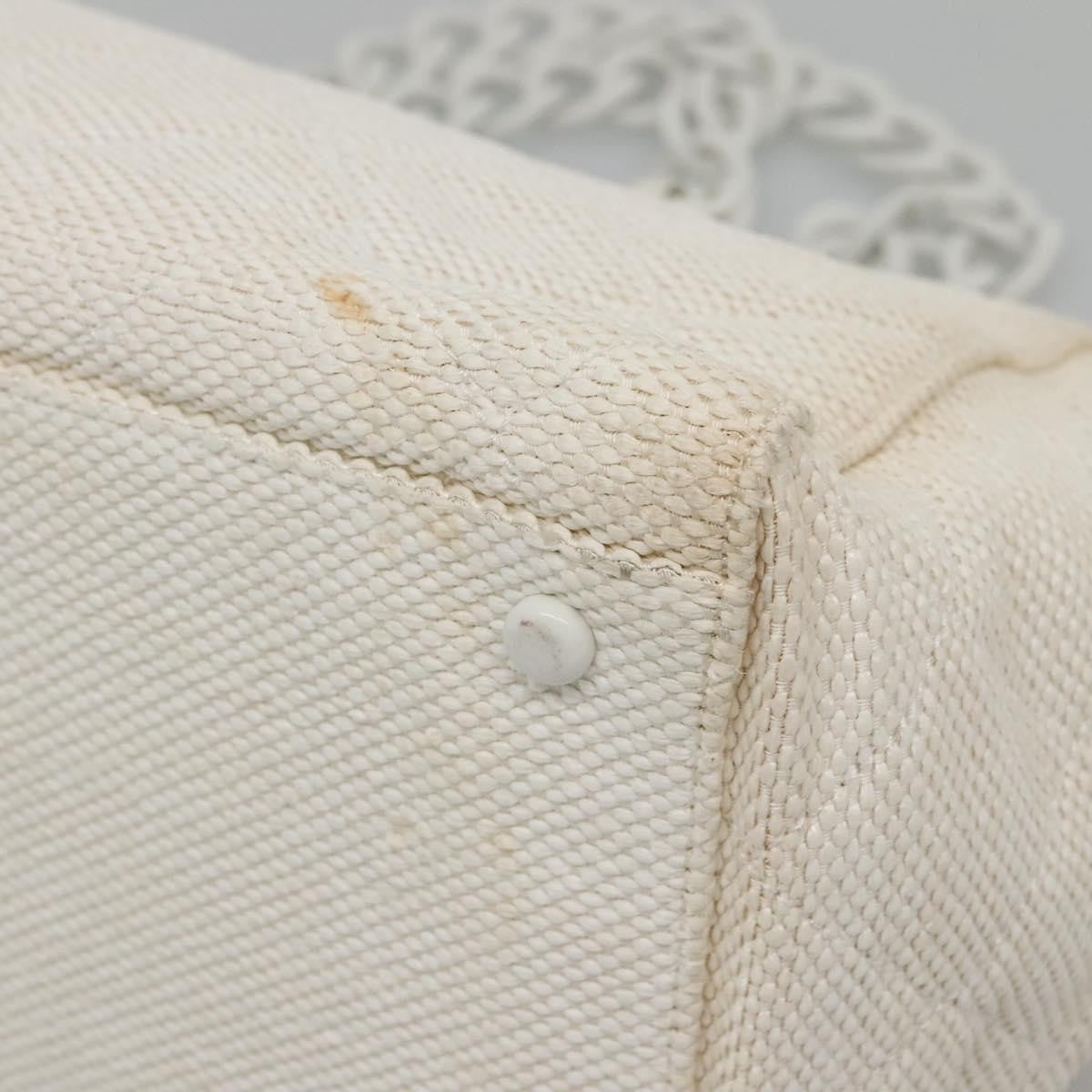 Chanel CC Resin Chain Tote Quilted Raffia, WHITE, WOOD, Tote bag