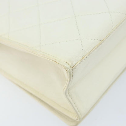 Chanel Vintage CC Full Flap Bag Quilted Lambskin, White, Leather, Shoulder Bag