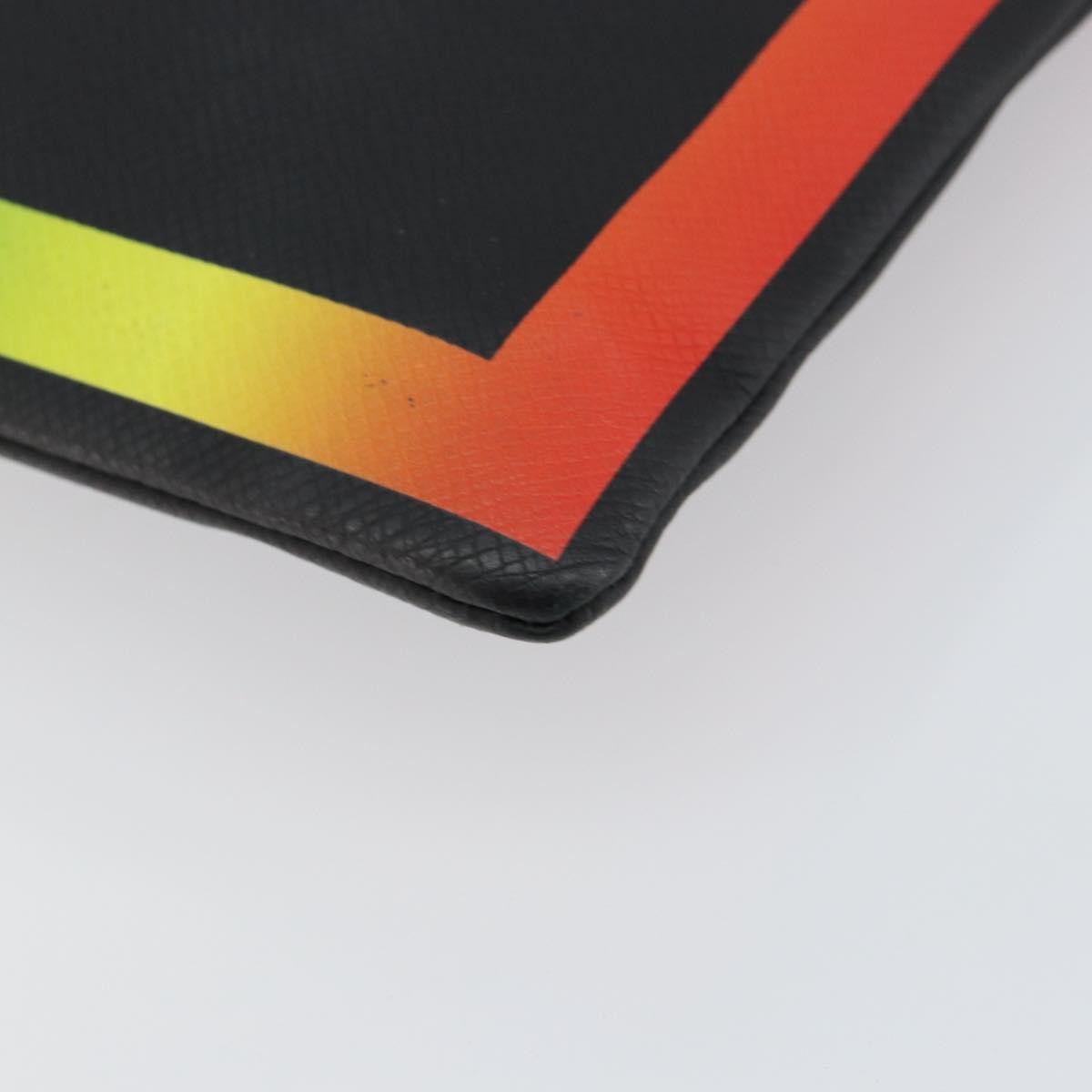 Louis Vuitton Pochette A4 Rainbow Taiga Leather, BLACK, LEATHER, Clutche & pouche