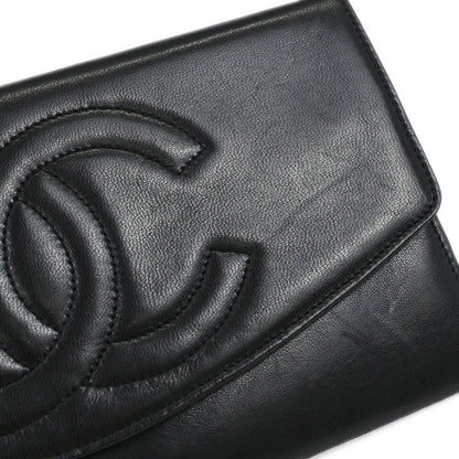 Chanel Vintage CC Flap Wallet Leather, BLACK, LEATHER, Wallets