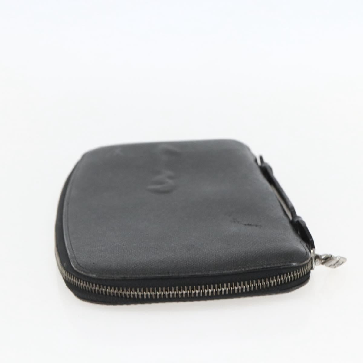 Louis Vuitton Atoll Organizer Wallet Taiga Leather, BLACK, LEATHER, Clutche & pouche