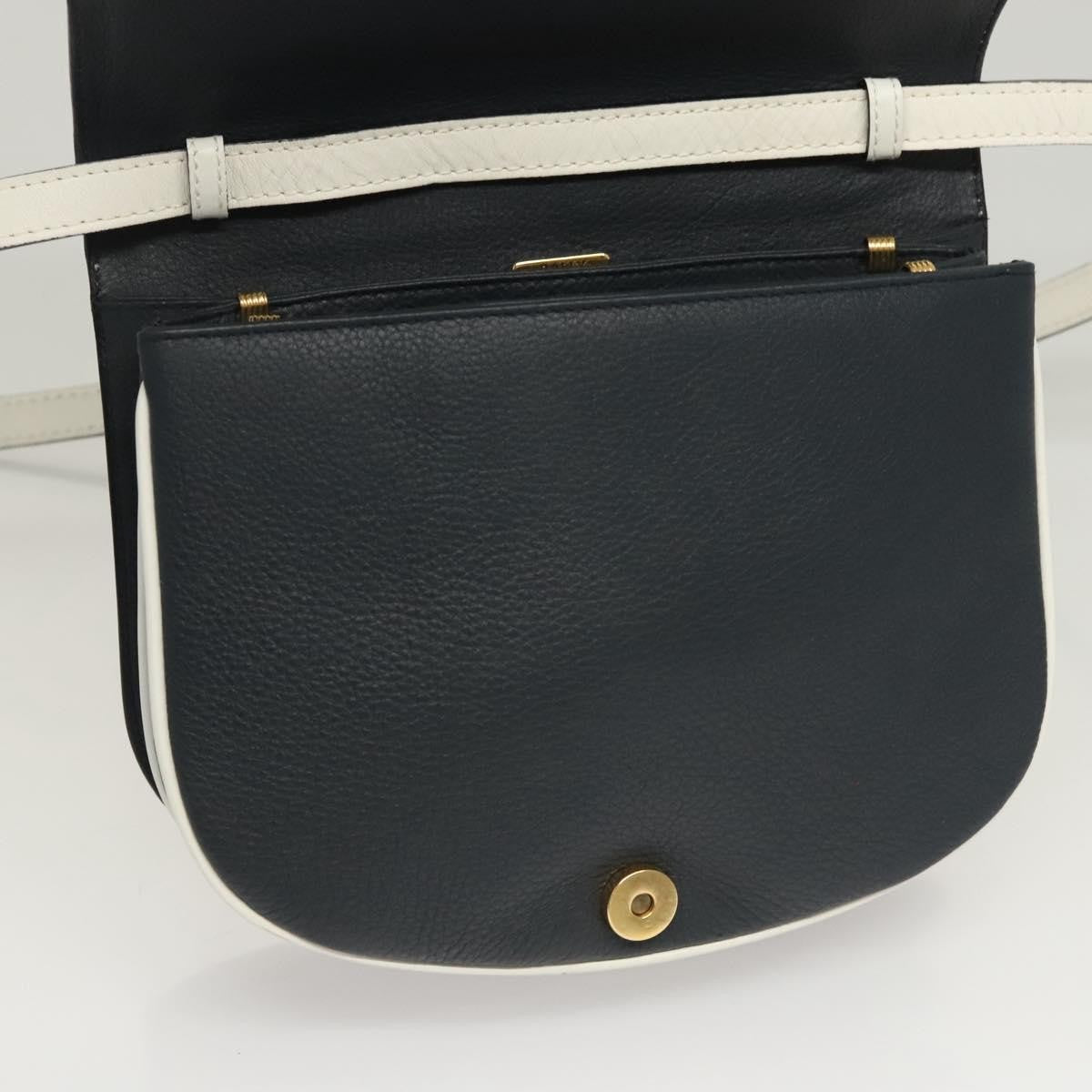 Bally Vintage Shoulder Bag Leather, Navy, Leather, Handbag