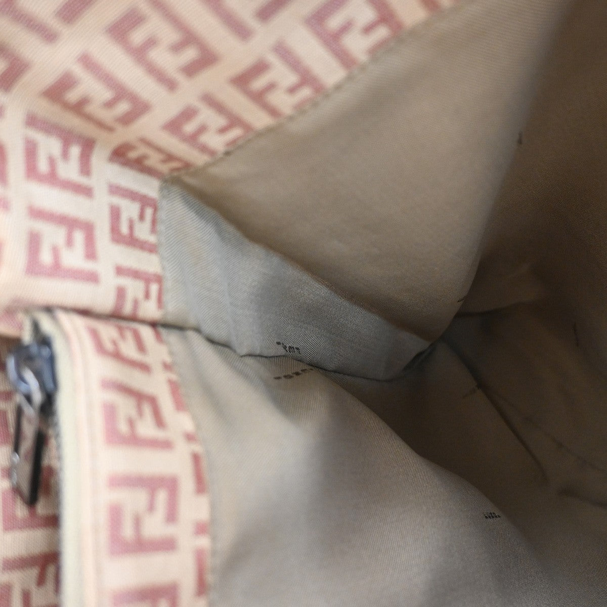 Fendi Shopping Tote Zucca Coated Canvas, PINK, CANVAS, Tote bag