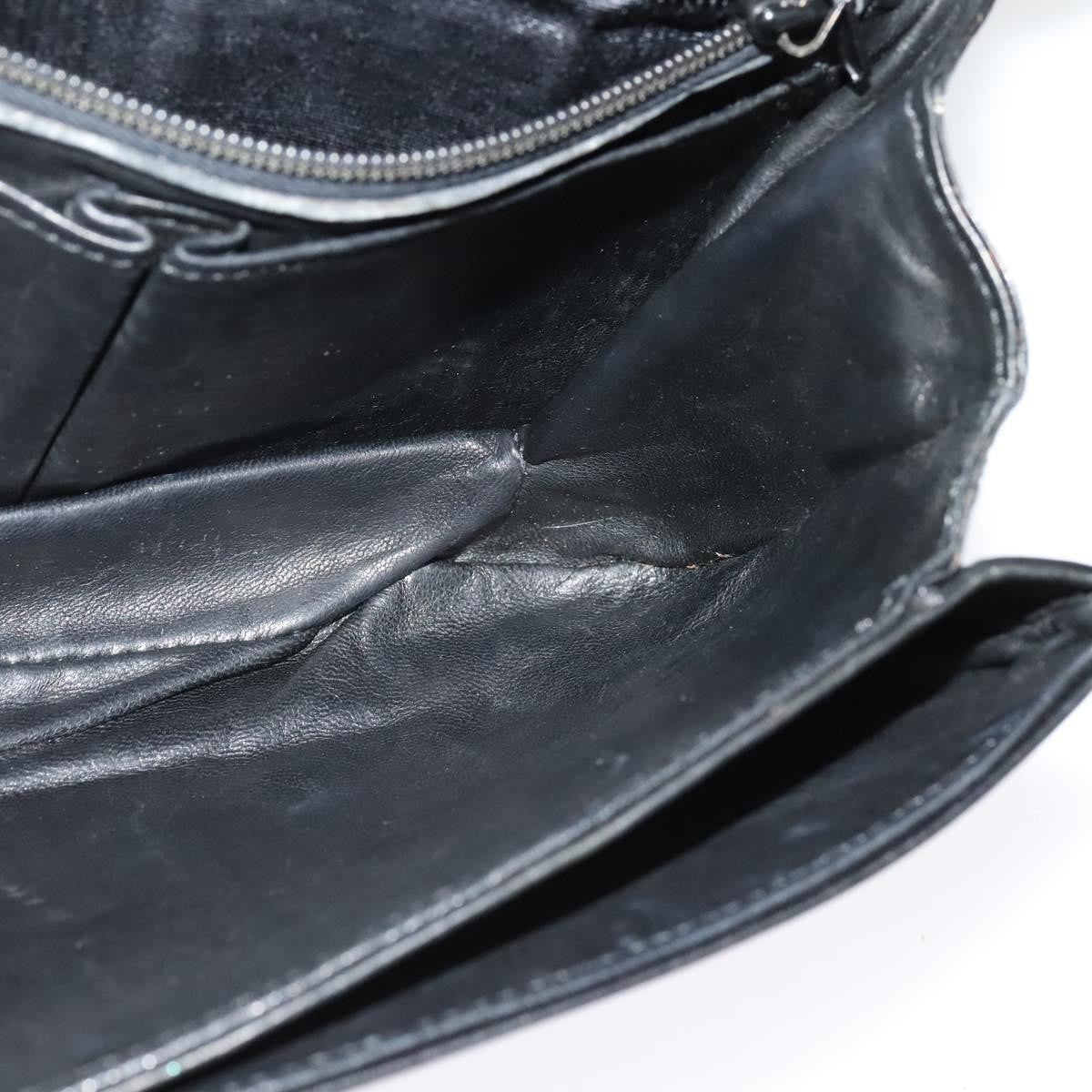 Celine Vintage Triomphe Flap Bag Leather, BLACK, LEATHER, Shoulder bag