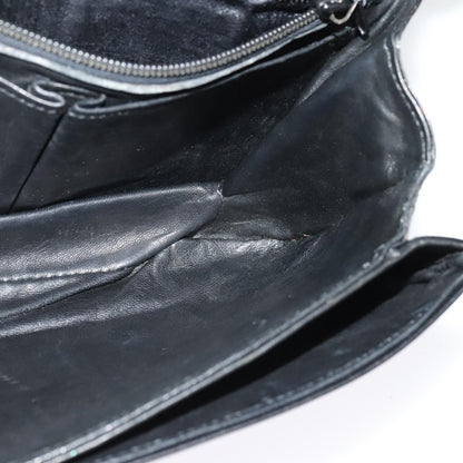 Celine Vintage Triomphe Flap Bag Leather, BLACK, LEATHER, Shoulder bag