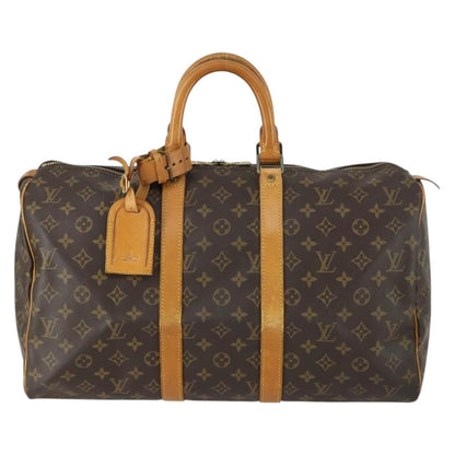 Louis Vuitton Keepall Bag Monogram Canvas, BROWN, CANVAS, Travel bag