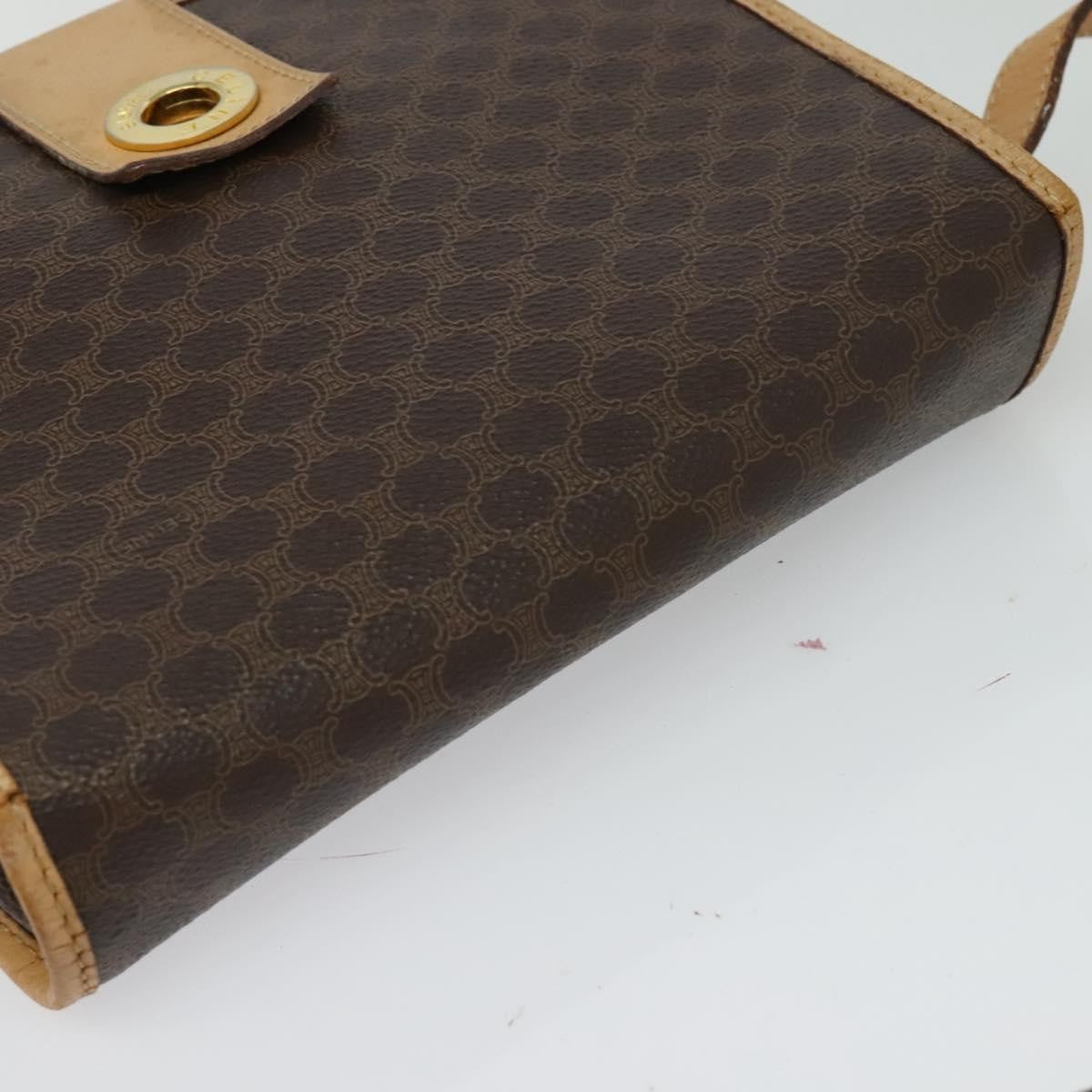 Celine Macadam Shoulder Bag PVC Leather, BROWN, CANVAS, Shoulder bag