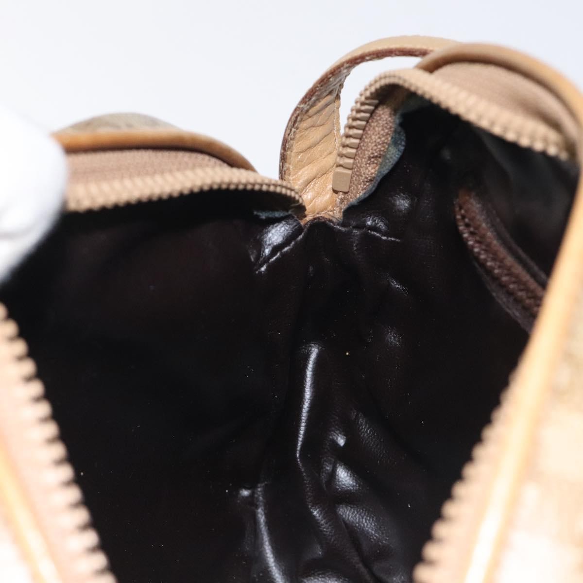 Celine Vintage Macadam Shoulder Bag Macadam Canva  Vinyl, BEIGE, PVC, Shoulder bag