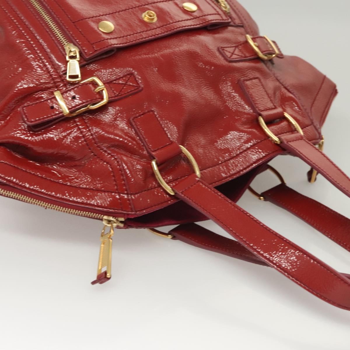 Saint Laurent Downtown Handbag Patent, RED, PATENT_LEATHER, Shoulder bag