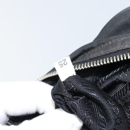 Prada Front Pocket Zip Messenger Bag Tessuto with Saffiano Leather, BLACK, NYLON, Shoulder bag