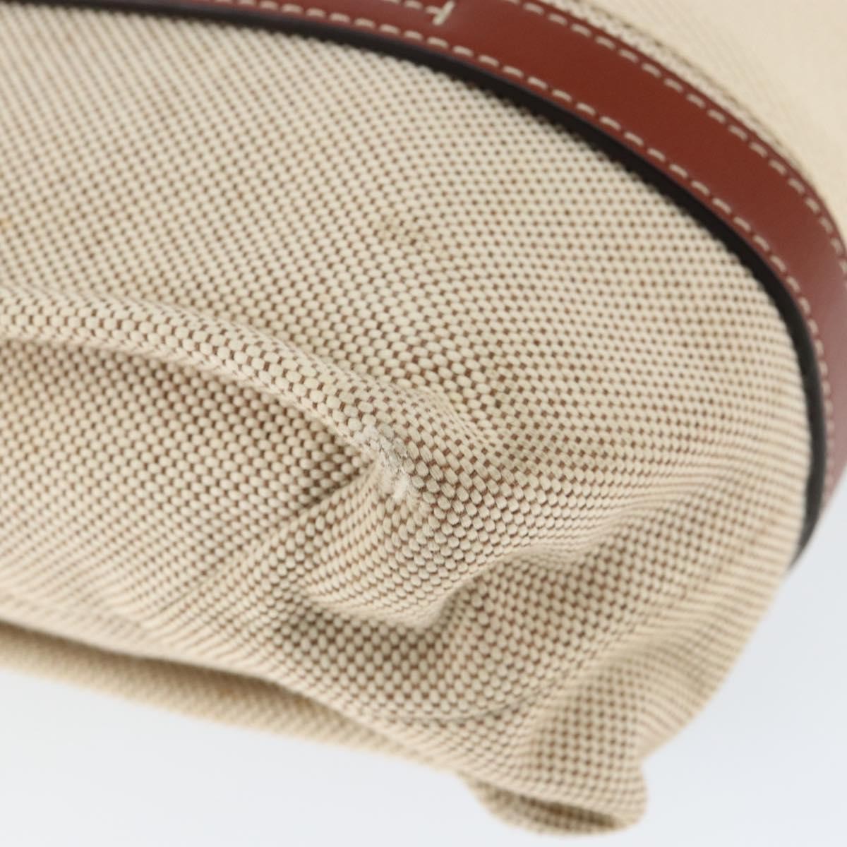 Chloe Woody Tote Canvas with Leather, BEIGE, CANVAS, Tote bag