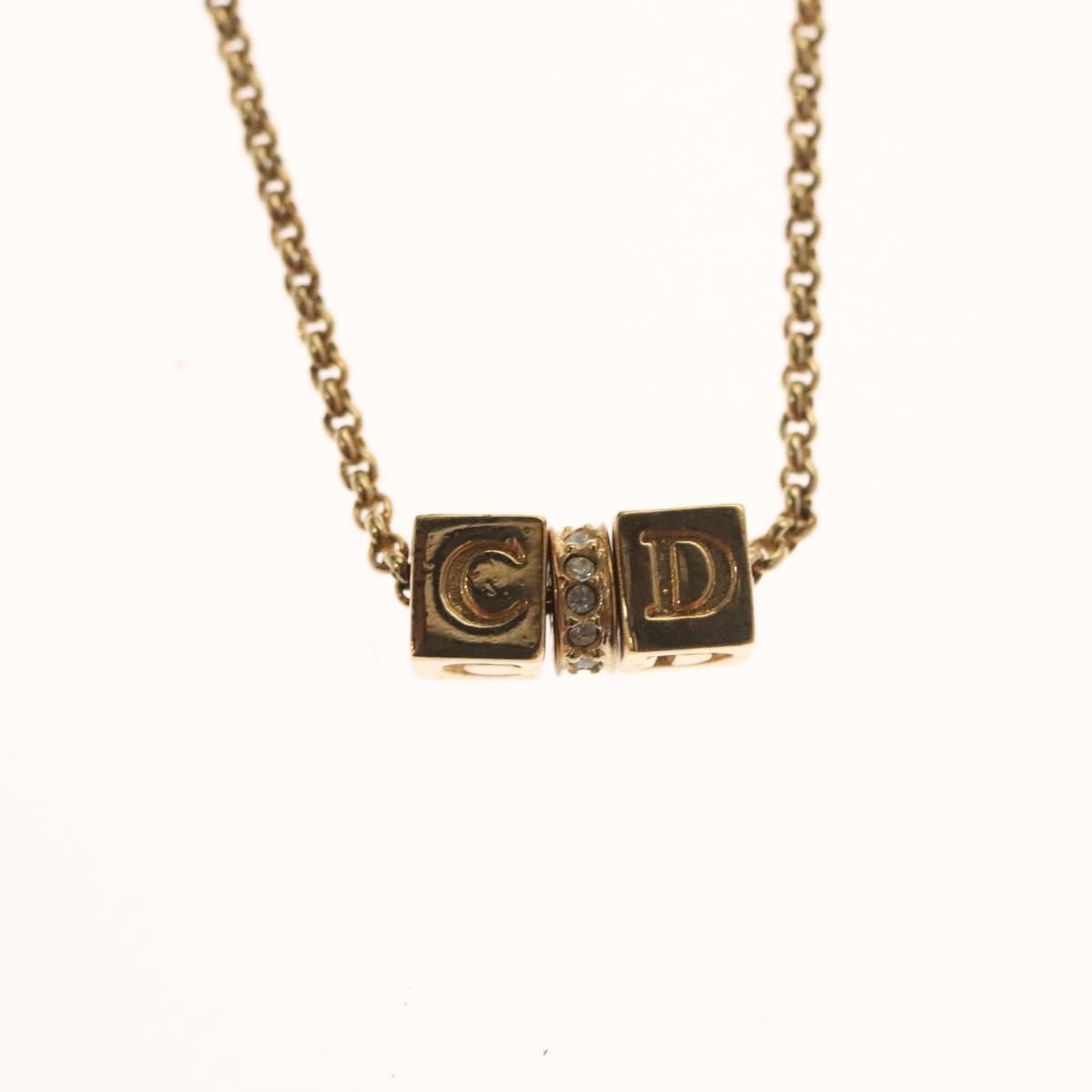 Christian Dior CD Pendant Necklace Gold-plated, GOLD, METAL, Necklace