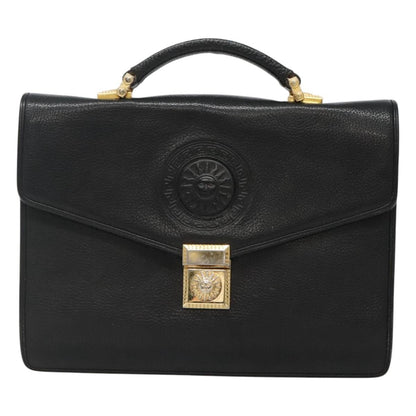 Versace Vintage Sun handbag Leather, BLACK, LEATHER, Handbag