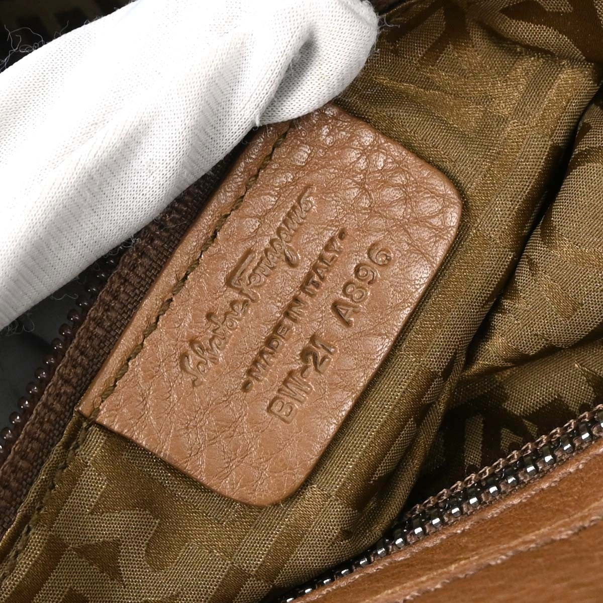 Salvatore Ferragamo Sofia Satchel Leather, BROWN, LEATHER, Handbag