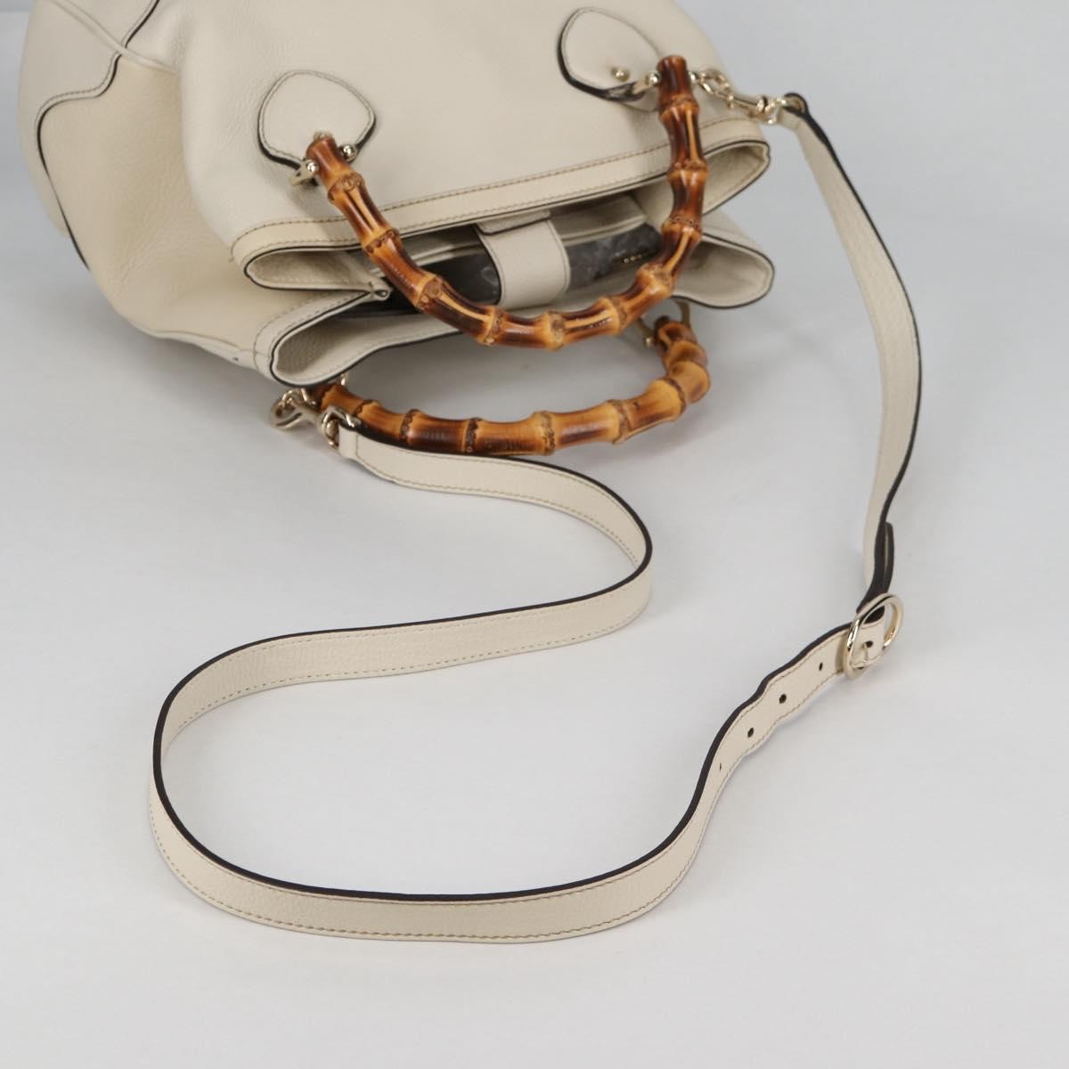 Gucci Diana Bamboo Top Handle Tote Leather, WHITE, LEATHER, Handbag