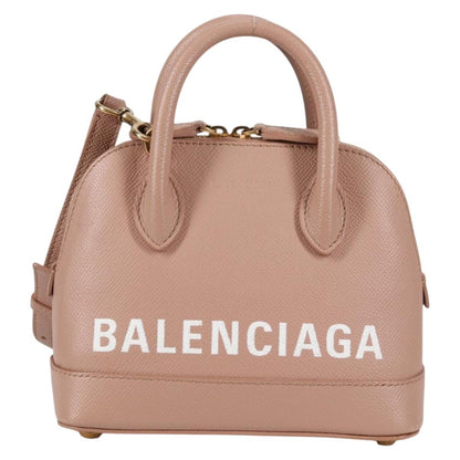 Balenciaga Logo Ville Bag Leather, PINK, LEATHER, Handbag