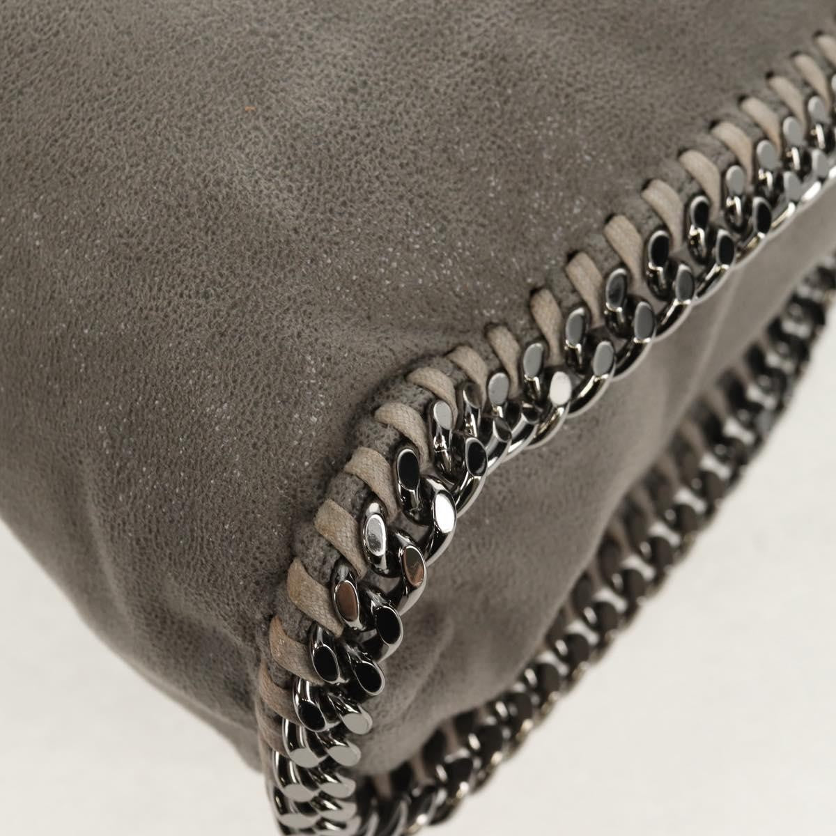 Stella McCartney Falabella Fold Over Bag Faux Leather, GRAY, POLYESTER, Shoulder bag