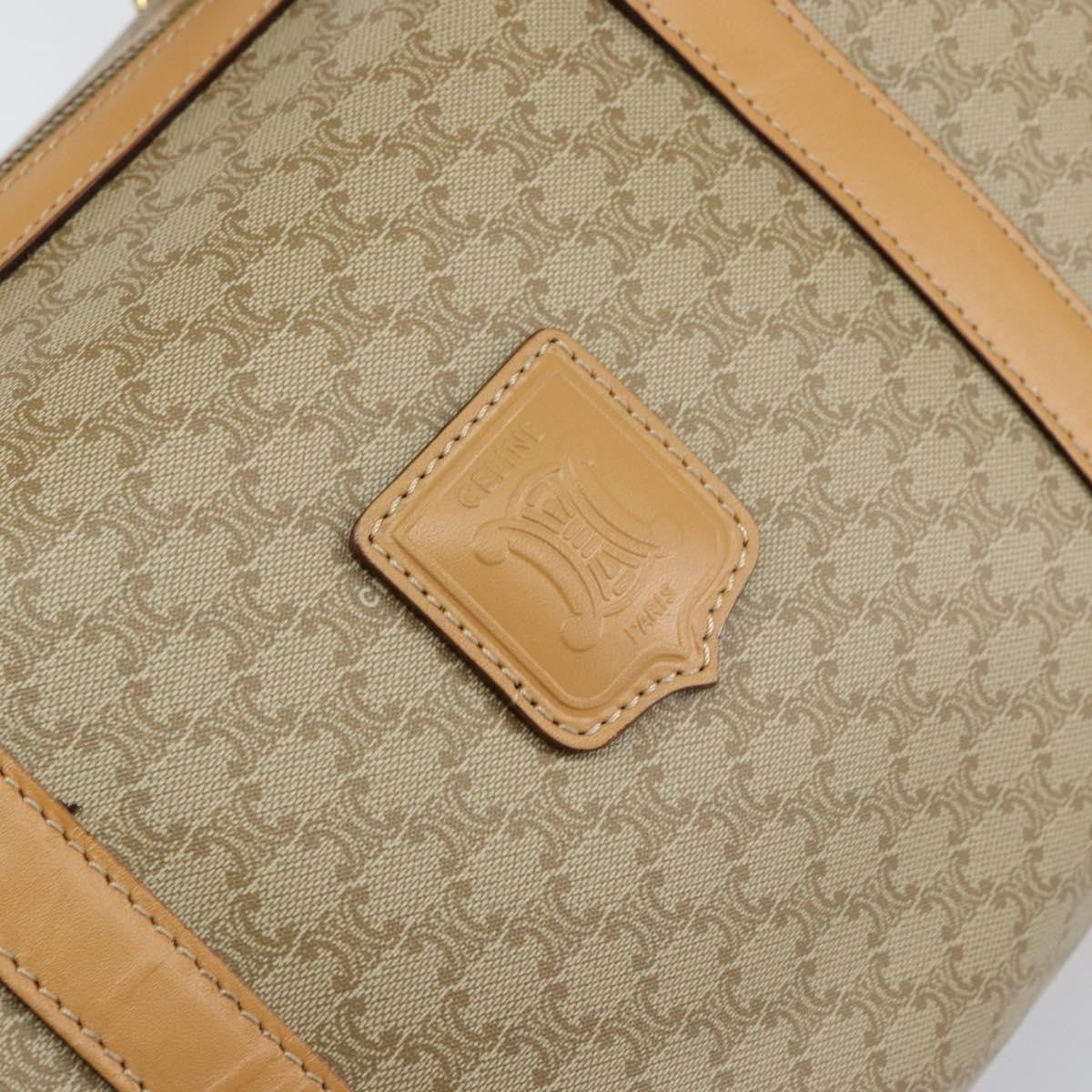 Celine Vintage Duffle Bag Macadam Coated Canvas, BEIGE, CANVAS, Travel bag