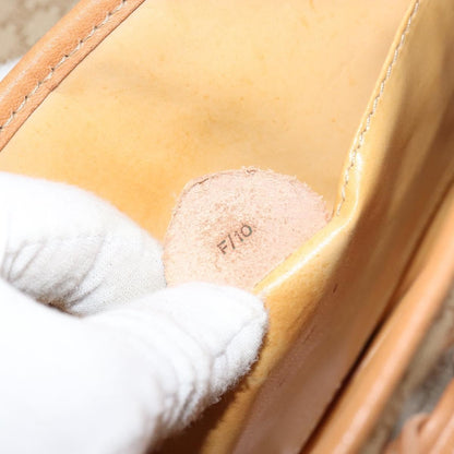 Celine Vintage Macadam Shoulder Bag Canvas and Leather, BEIGE, CANVAS, Shoulder bag