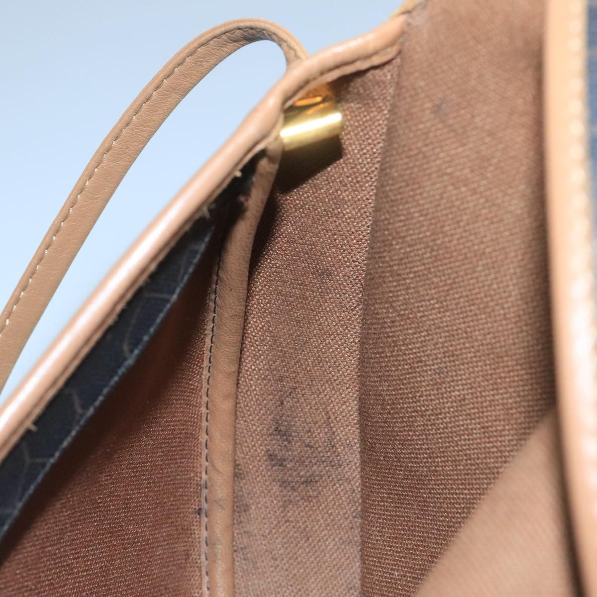 Christian Dior Vintage Honeycomb Flap Crossbody Bag Canvas and Leather, BLACK, CANVAS, Crossbody bag