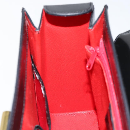 Celine Vintage Convertible Turnlock Top Handle Bag Leather, BLACK, LEATHER, Handbag