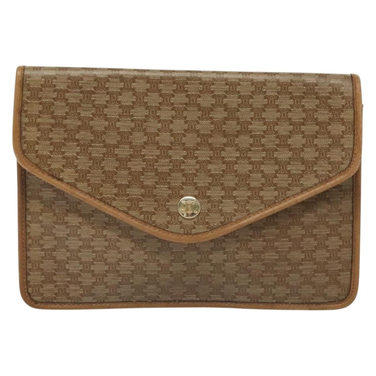 Celine Macadam Pochette Classic, BEIGE, PVC, Clutche & pouche