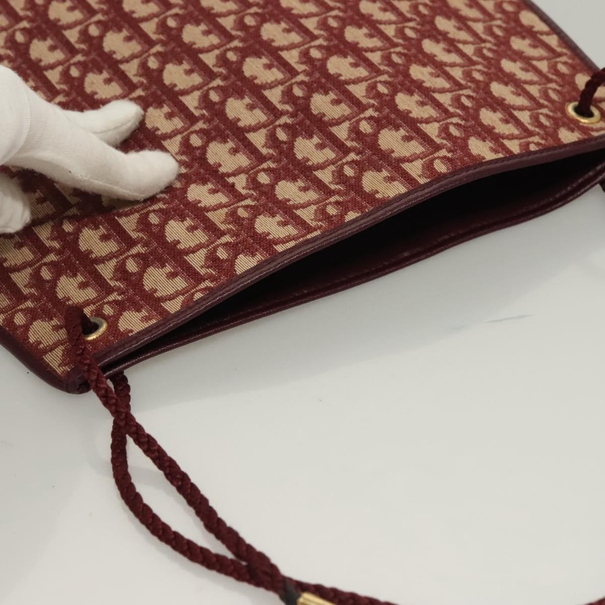 Christian Dior Vintage Trotter Shoulder Bag Canvas, RED, CANVAS, Shoulder bag