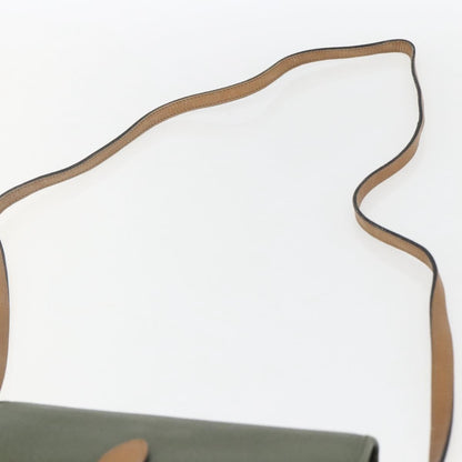 Christian Dior Vintage CD Flap Shoulder Bag Leather, KHAKI, LEATHER, Shoulder bag