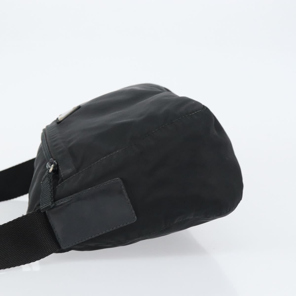 Prada Front Zip Messenger Bag Tessuto, BLACK, NYLON, Shoulder bag
