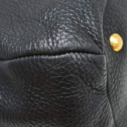 Prada Vintage Handbag Leather, Black, Leather, Handbag
