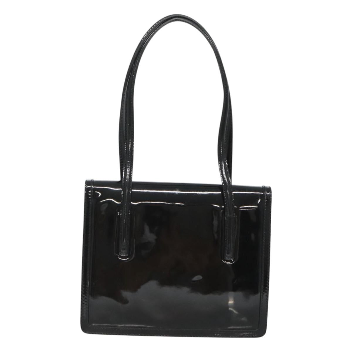 Salvatore Ferragamo Gancini handbag Patent leather, BLACK, PATENT_LEATHER, Handbag