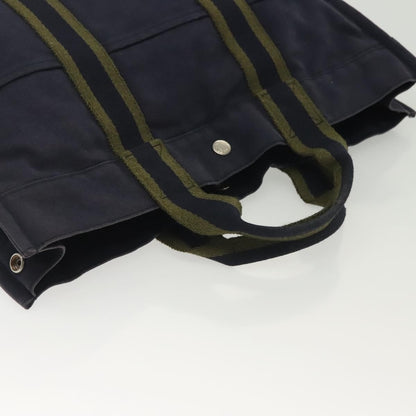 Hermes Fourre Tout Tote Toile, NAVY, CANVAS, Tote bag