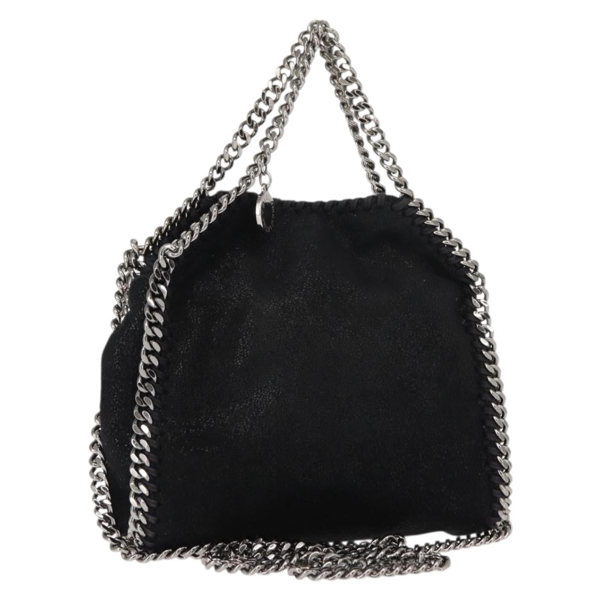 Stella McCartney Falabella Fold Over Bag Shaggy Deer, BLACK, SUEDE, Handbag
