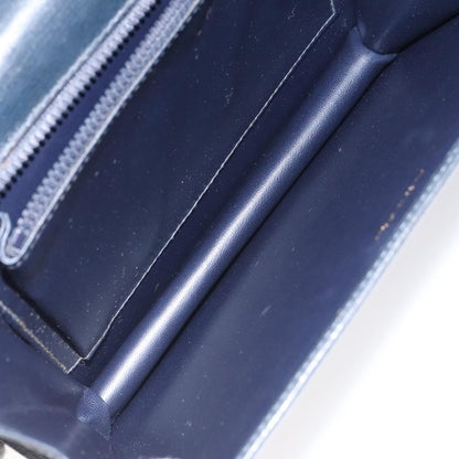 Celine Flap Shoulder Bag Leather, NAVY, LEATHER, Shoulder bag