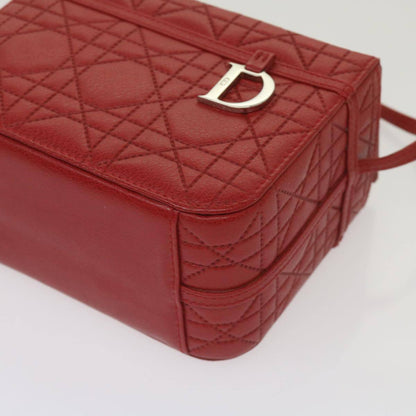 Christian Dior Vanity cosmetic pouch Cannage Leather, RED, LEATHER, Clutche & pouche