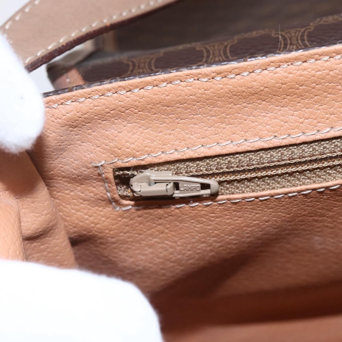 Celine Macadam Shoulder Bag PVC Leather, BROWN, CANVAS, Shoulder bag