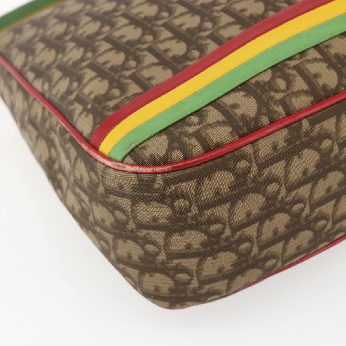 Christian Dior Vintage Rasta Messenger Bag Diorissimo Coated Canvas, BROWN, PVC, Shoulder bag