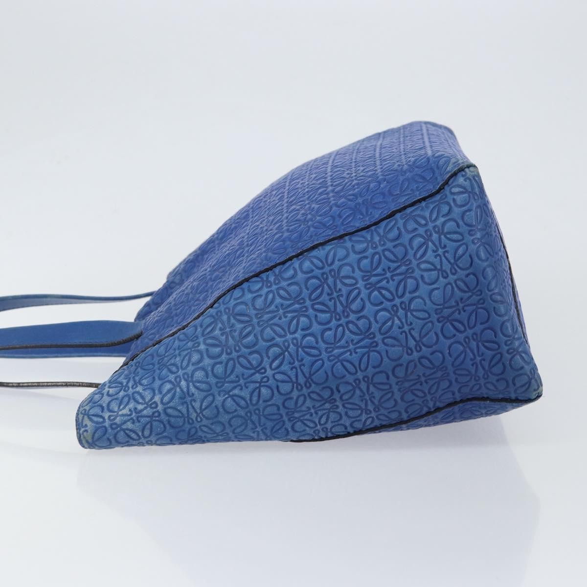 Loewe Vintage Anagram Tote Leather, BLUE, LEATHER, Tote bag
