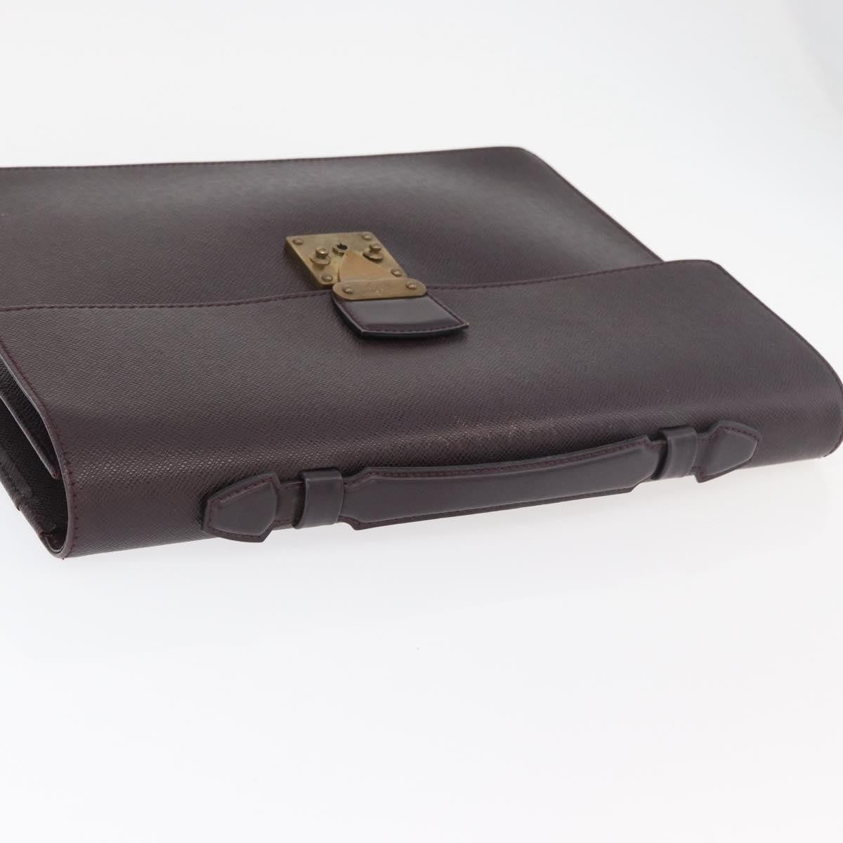 Louis Vuitton Serviette Kourad Briefcase Taiga Leather, Burgundy, Leather, Briefcase