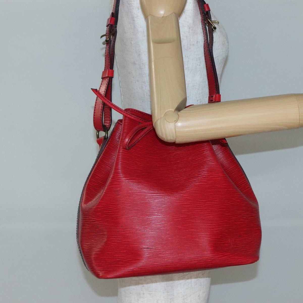 Louis Vuitton Bicolor Petit Noe Handbag Epi Leather, RED, LEATHER, Shoulder bag