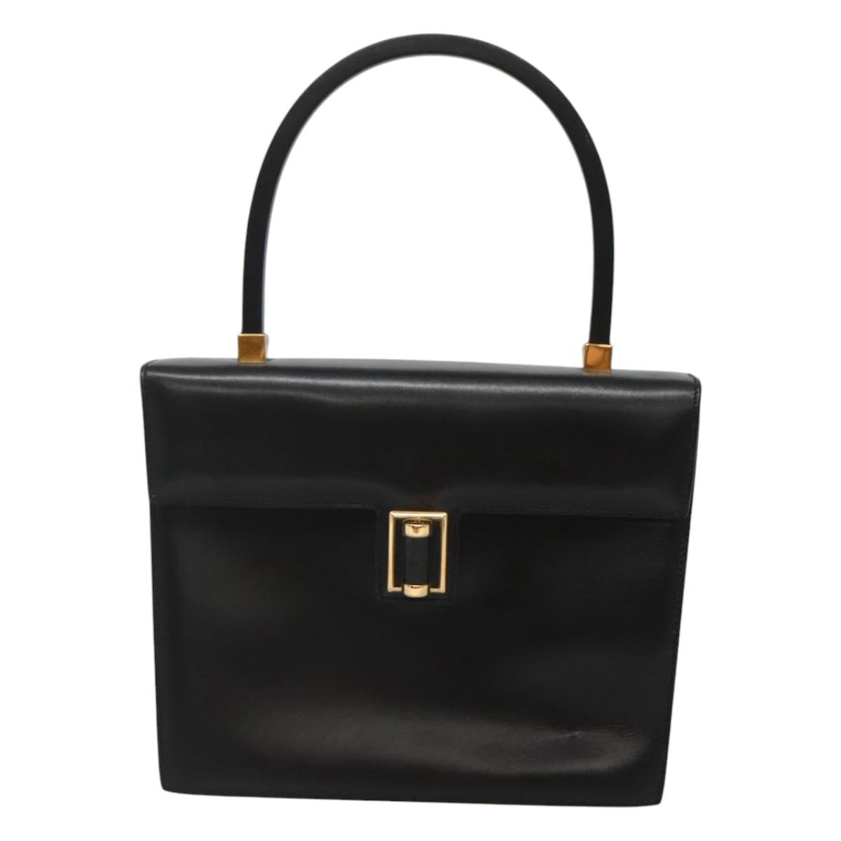 Gucci Vintage Handbag Leather, BLACK, LEATHER, Handbag