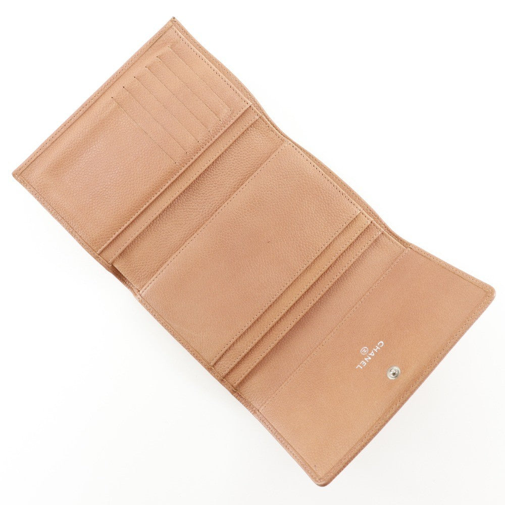 Chanel CC Trifold Flap Wallet Leather, PINK, LEATHER, Wallets