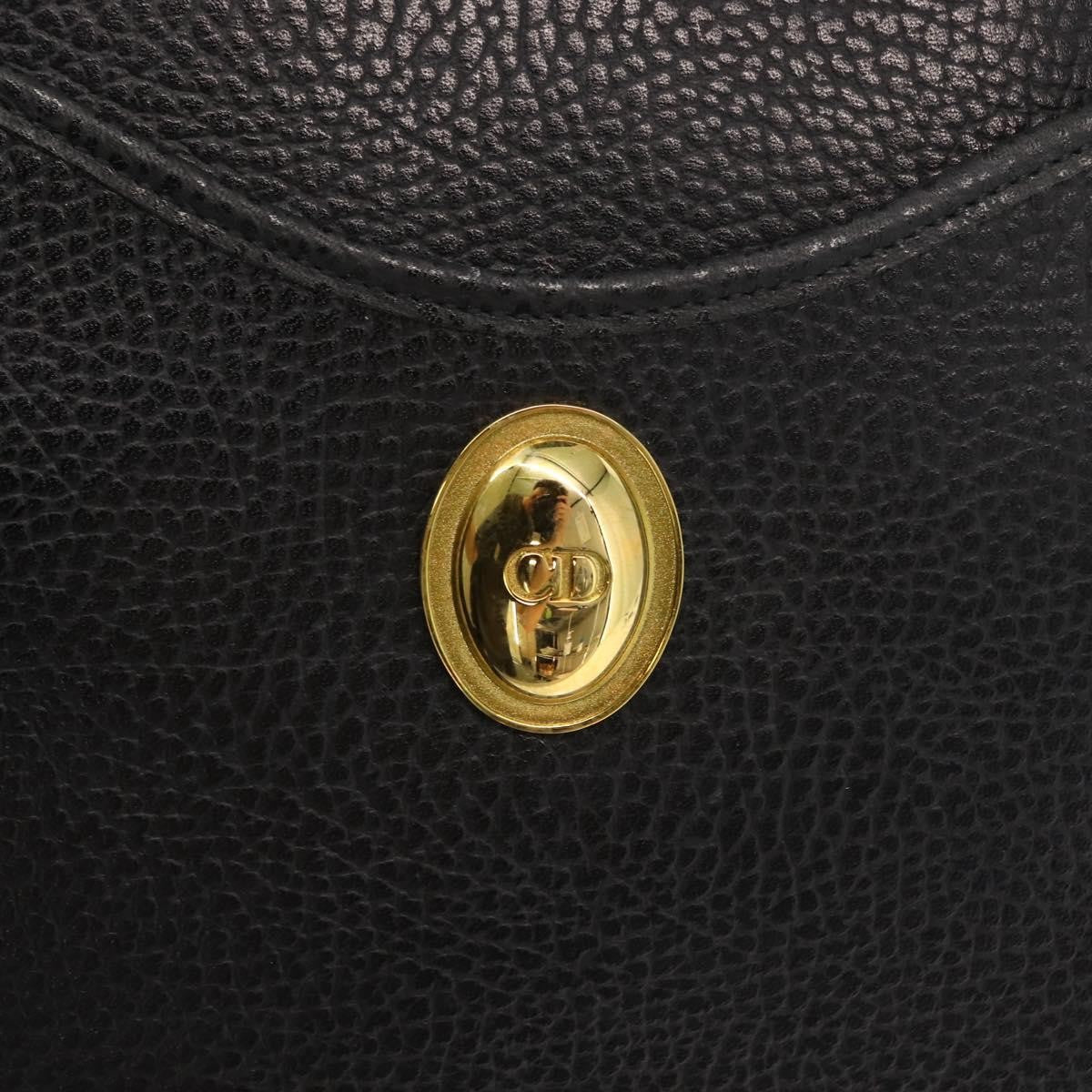 Christian Dior Vintage CD Handbag Leather, BLACK, LEATHER, Briefcase