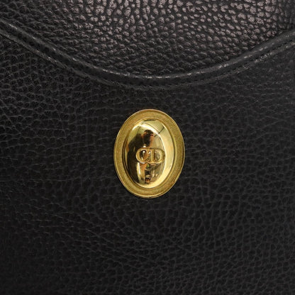 Christian Dior Vintage CD Handbag Leather, BLACK, LEATHER, Briefcase