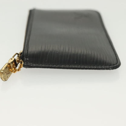 Louis Vuitton Pochette Clés Epi, BLACK, LEATHER, Wallets