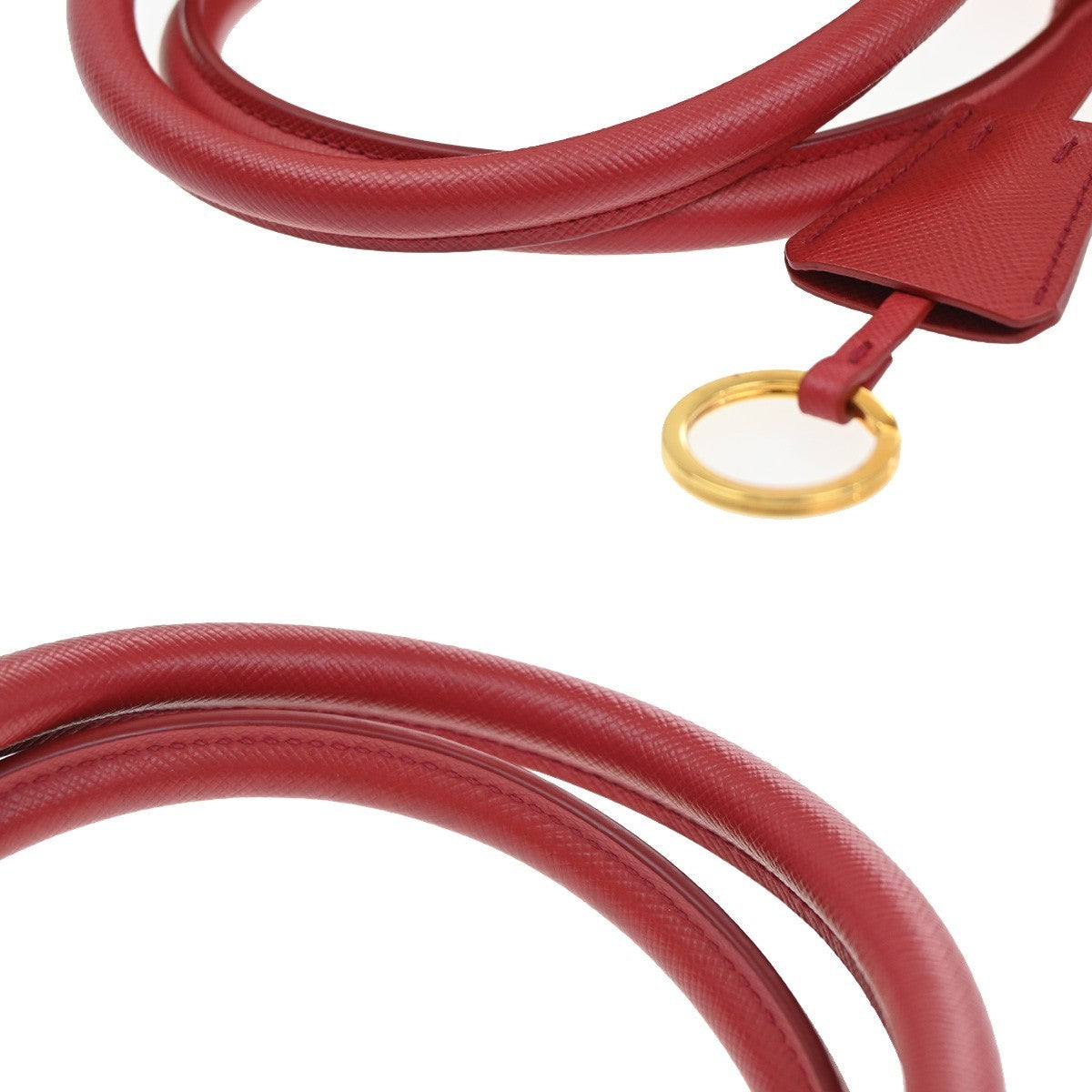 Prada Double Zip Lux Tote Saffiano Leather, RED, LEATHER, Tote bag