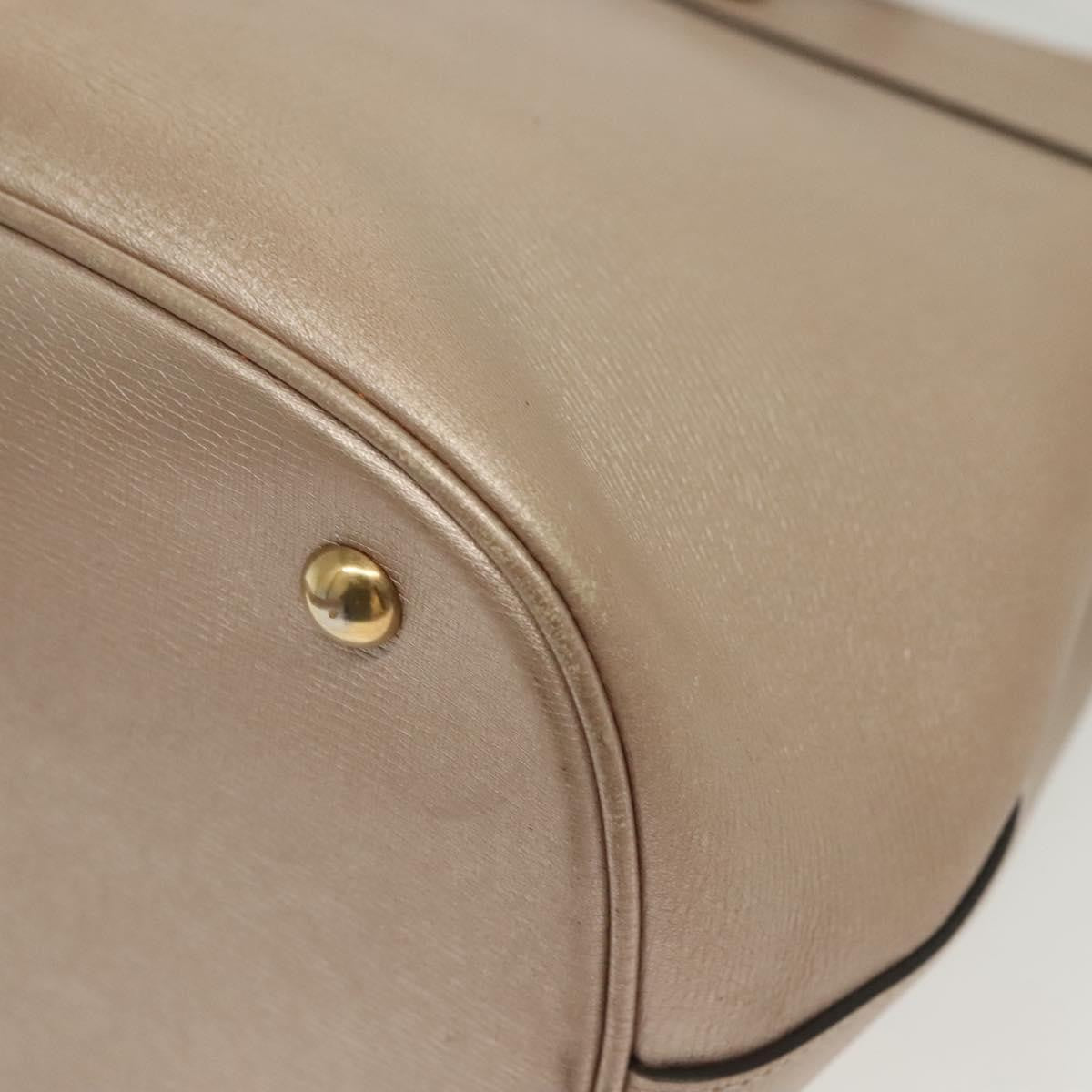 Gucci Bright Bit Convertible Tote Leather, GOLD, LEATHER, Tote bag