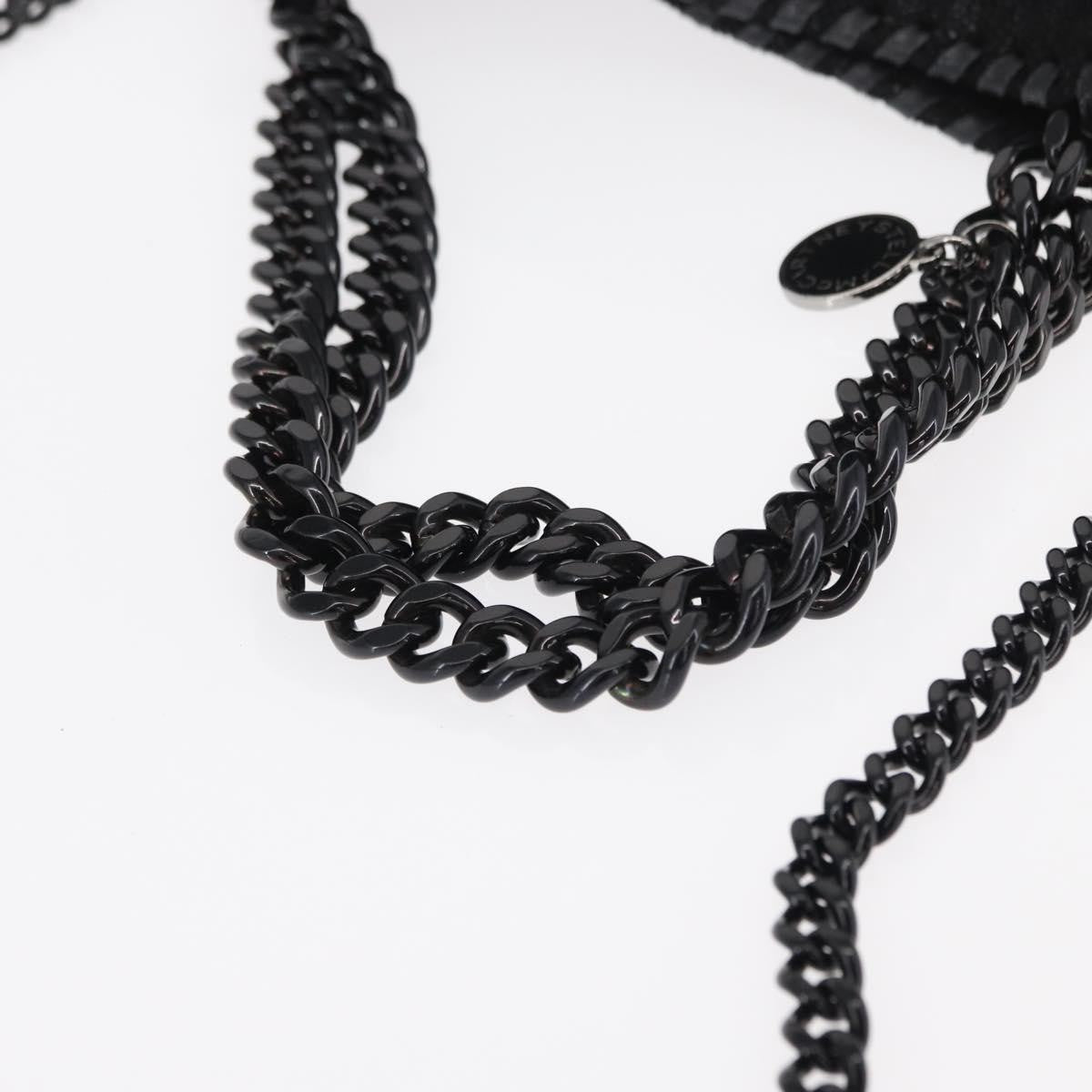 Stella McCartney Falabella Fold Over Bag Shaggy Deer, BLACK, POLYESTER, Shoulder bag